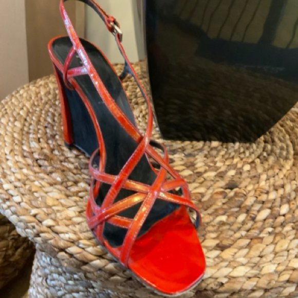 Prada As Is Calzarrare Donna Strappy Wedge Sz 8 Shoe - Picture 2 of 3